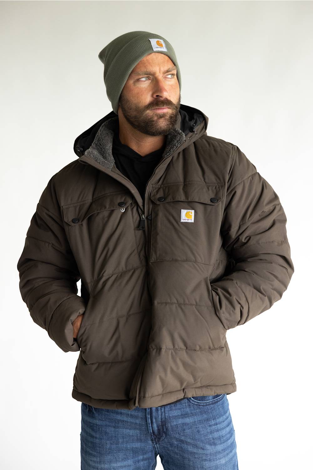 Carhartt Knit Cuffed Beanie in Dusty Olive