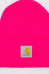 Carhartt Knit Cuffed Beanie in Pink Glow