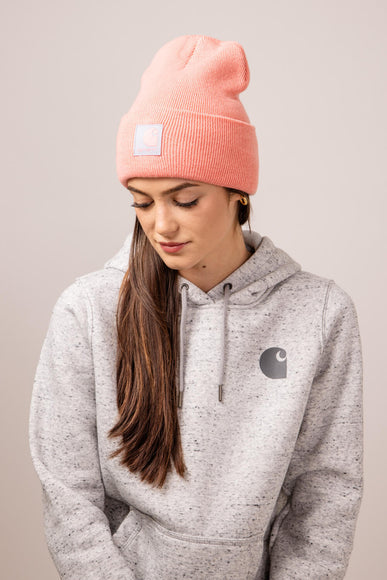 Carhartt Knit Satin Lined Beanies for Women in Aged Coral