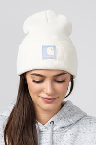 Carhartt Knit Satin Lined Beanies for Women in Oat Milk