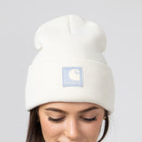 Carhartt Knit Satin Lined Beanies for Women in Oat Milk
