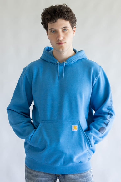 Carhartt Logo Sleeve Hoodie for Men in Horizon Blue