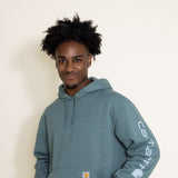 Carhartt Logo Sleeve Hoodie for Men in Teal