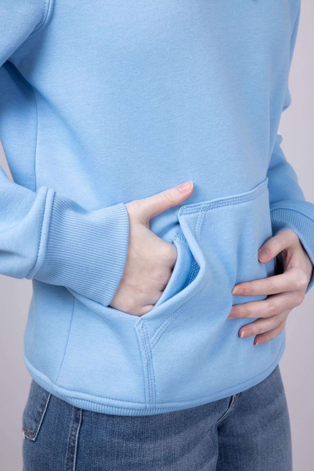 Carhartt Logo Sleeve Midweight Hoodie for Women in Sky Blue