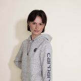 Carhartt Logo Sleeve Hoodie for Women in Grey