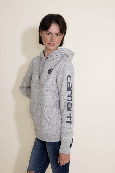 Carhartt Logo Sleeve Hoodie for Women in Grey