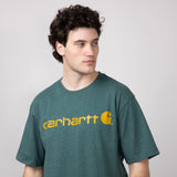 Carhartt Loose Fit Heavyweight Logo Graphic Short Sleeve T-Shirt for Men in Balsam