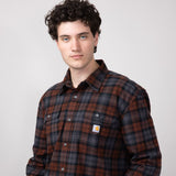 Carhartt Loose Fit Heavyweight Plaid Flannel Shirt for Men in Mocha