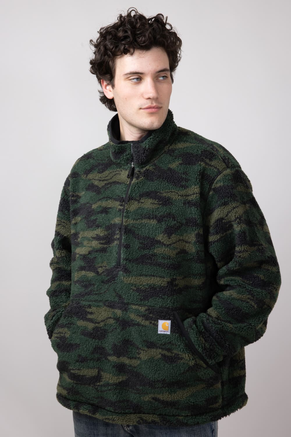 Carhartt Relaxed Fit Fleece Pullover for Men in Camo 