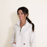 Carhartt Midweight Half-Zip Sweatshirt for Women in Malt White