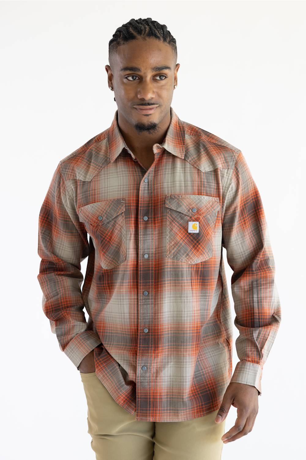 Carhartt Montana Bozeman Plaid Shirt for Men in Dark Clove | 107016-EE6-CLOVE