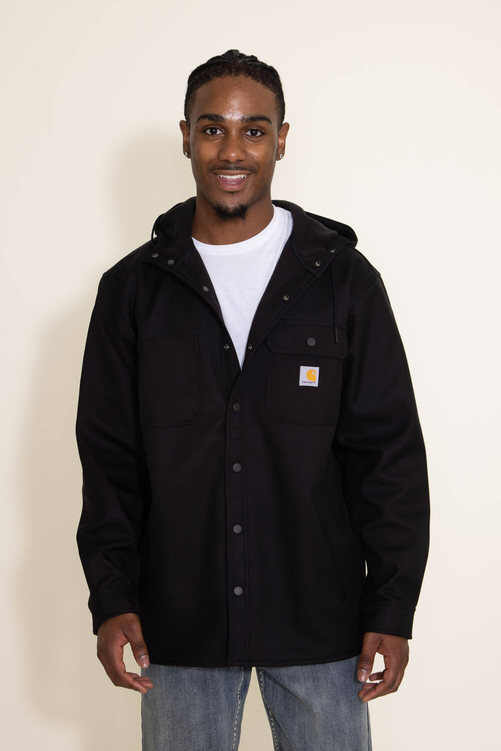 Carhartt Rain Defender Heavyweight Hooded Shirt Jacket for Men in Blac –  Glik's