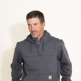Carhartt Rain Defender Loose Fit Heavyweight 1/4 Zip Hoodie for Men in Carbon Grey