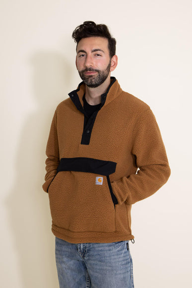 Carhartt Relaxed Fit Fleece Pullover for Men in Brown