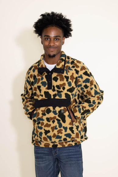 Carhartt Relaxed Fit Fleece Pullover for Men in Tan Camo