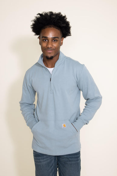 Carhartt Relaxed Fit Heavyweight Long Sleeve 1/2 Zip Thermal Shirt for Men in Blue