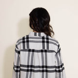 Carhartt Rugged Flex Button Up Flannel Plaid Shirt for Women in Black and White