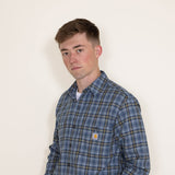 Carhartt Rugged Flex Lightweight Button Down Flannel Shirt for Men in Blue
