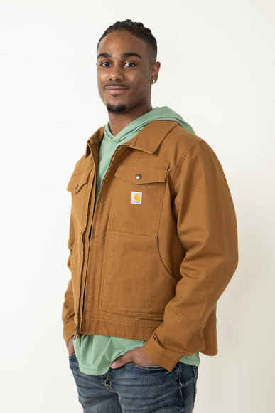 Carhartt Rugged Flex Relaxed Fit Duck Jacket for Men in Brown