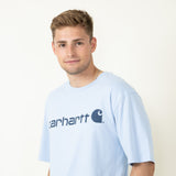 Carhartt Loose Fit Heavyweight Logo Graphic T-Shirt for Men in Blue