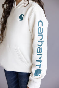 Carhartt Youth Classic Pullover Hoodie for Girls in Light Beige