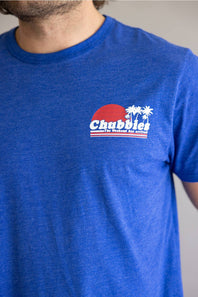 Chubbies Ol’ College Try T-Shirt for Men in Bright Blue