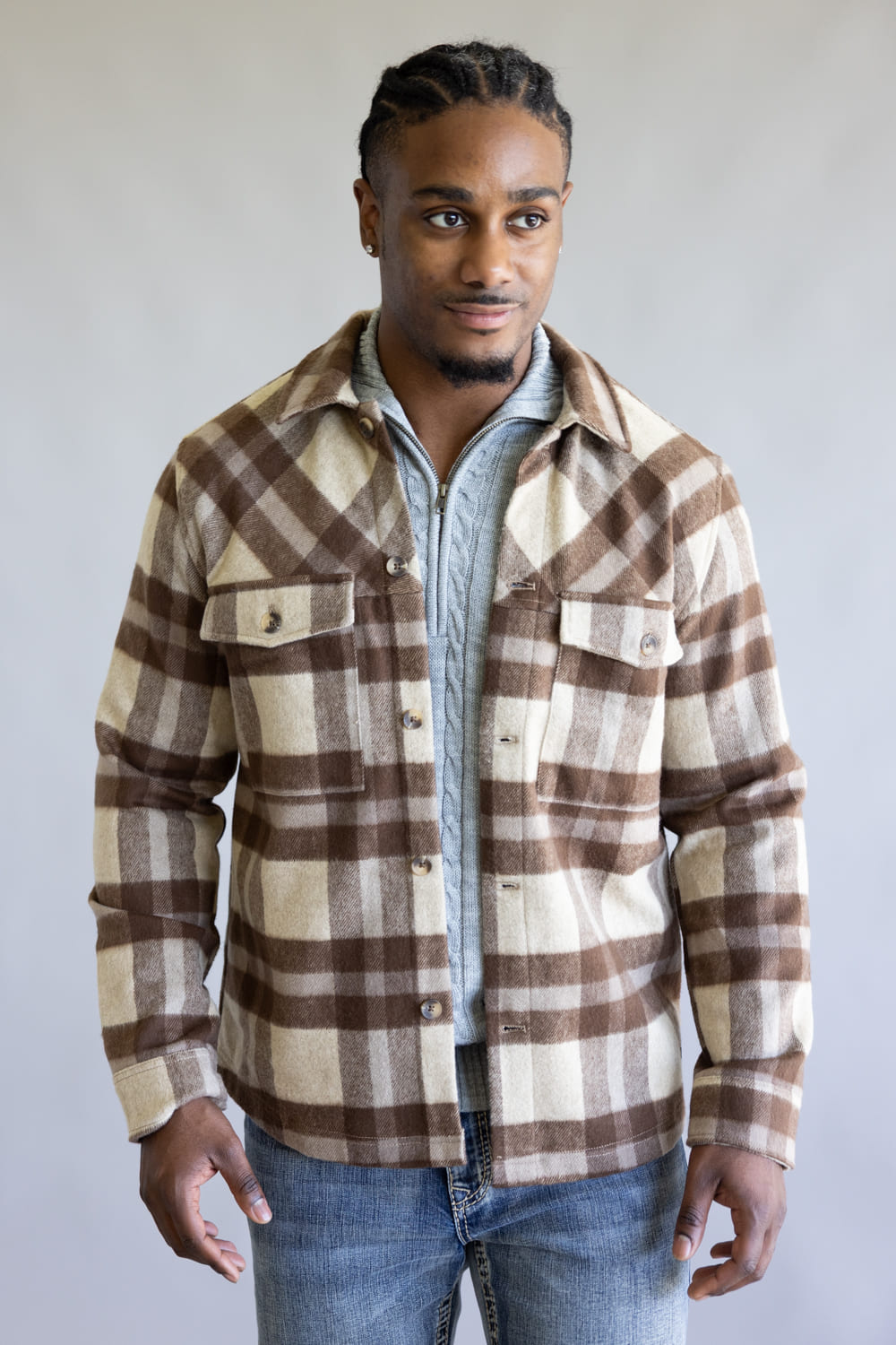 Civil Society Micah Shirt Jacket for Men in Stone