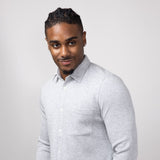 Civil Society Nick Model Knit Button Up Shirt for Men in Heather Gray