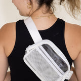 Clear Belt Bag for Women in White