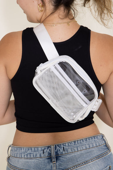 Clear Belt Bag for Women in White