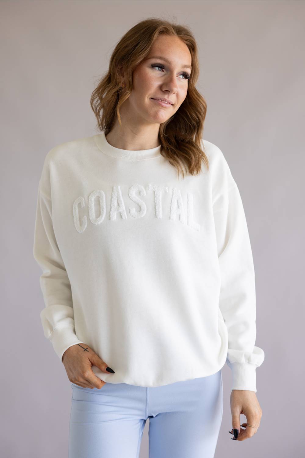 Coastal Fleece Sweatshirt for Women in White