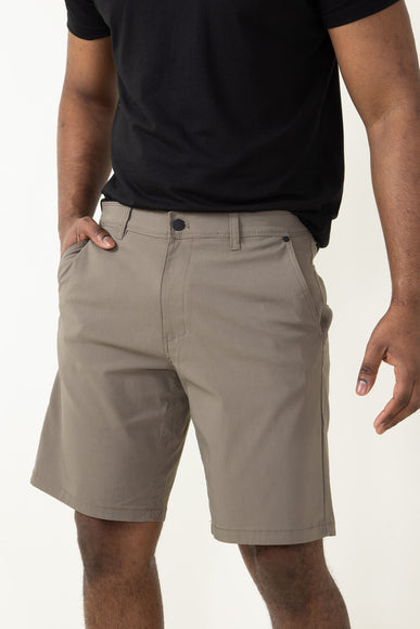Copper & Oak Utility Flex Shorts for Men in Brown Mushroom