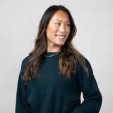 Crewneck Sweater for Women in Dark Green
