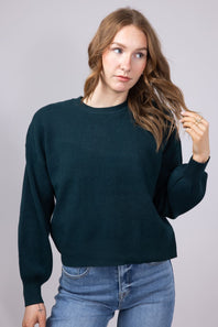 Crewneck Sweater for Women in Dark Green