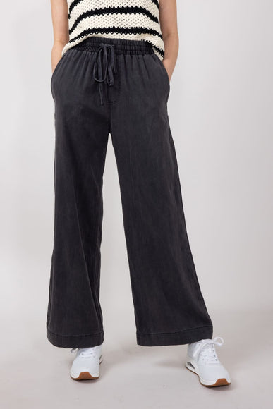 Denim Elastic Pull On Pants for Women in Black | FP3359-BLACK