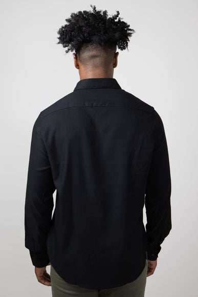 Denim & Flower Stretch Button Up Shirt for Men in Black