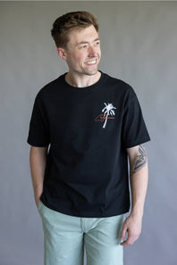 Denim & Flower California Dog T-Shirt for Men in Black