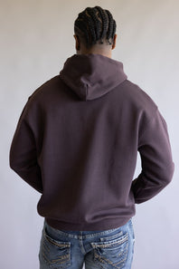 Denim & Flower Hoodie for Men in Dark Red Wine