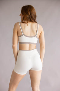 Double Layer Sports Bra for Women in Cream Combo
