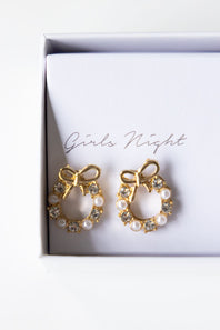 Bow Christmas Season Earrings Gift Box Set