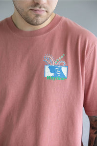 Rhythm Echoes Vintage T-Shirt for Men in Dusty Rose