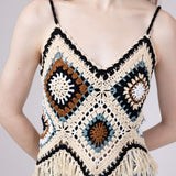 Elan Crochet Fringe Tank Top for Women in Natural