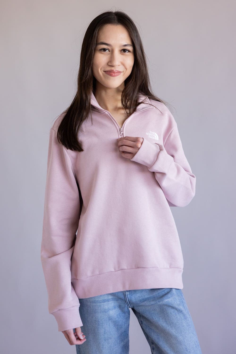 The North Face Evolution ¼ Zip for Women in Metal Pink
