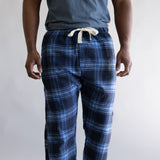 Plaid Flannel Lounge Pants for Men in Navy