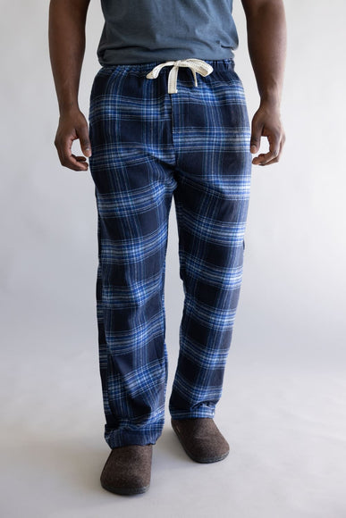 Plaid Flannel Lounge Pants for Men in Navy