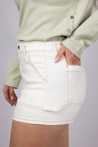 Eunina Lulu Denim Shorts for Women in White