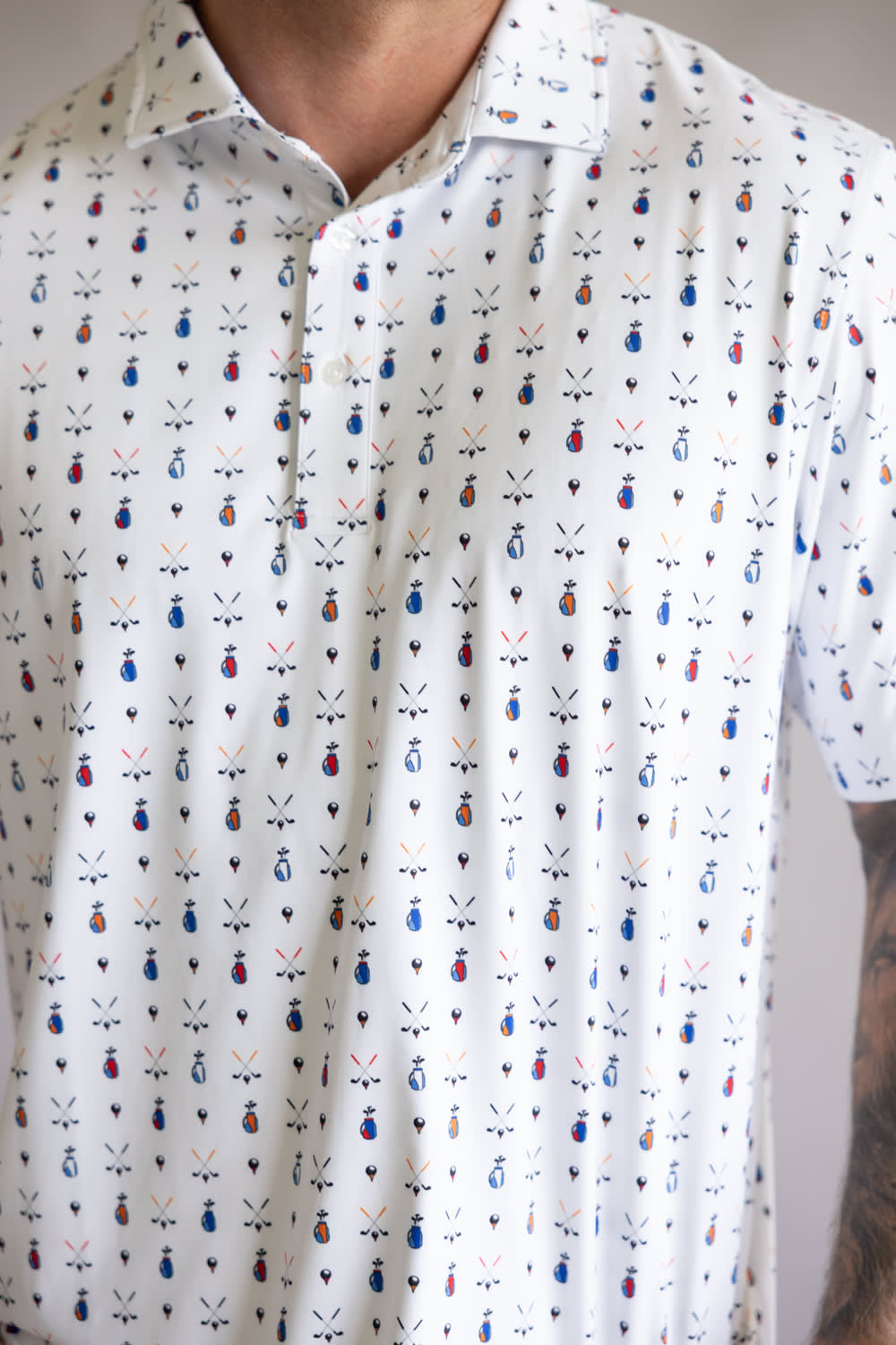 1897 Legends Golf Print Polo for Men in White