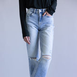 Flying Monkey High-Rise Frayed Wide Leg Jeans for Women