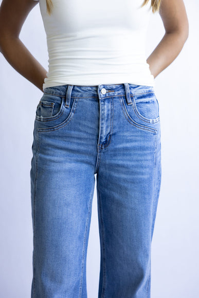 Flying Monkey High-Rise Wide Leg Cuffed Jeans for Women
