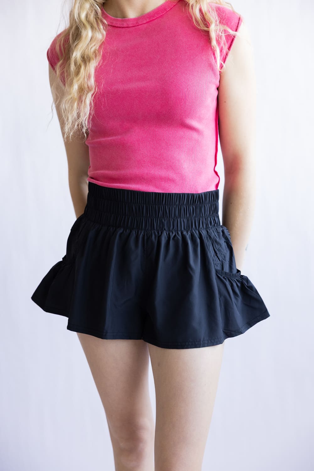 FP Movement Get Your Flirt On Shorts for Women in Black